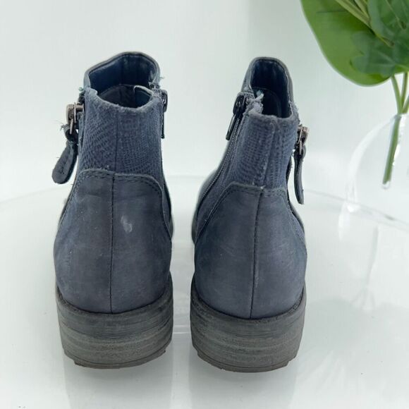 Earth Women's Jordan Boots Size 6 Block Heel Blue Leather Comfy Zip Up - Picture 6 of 15